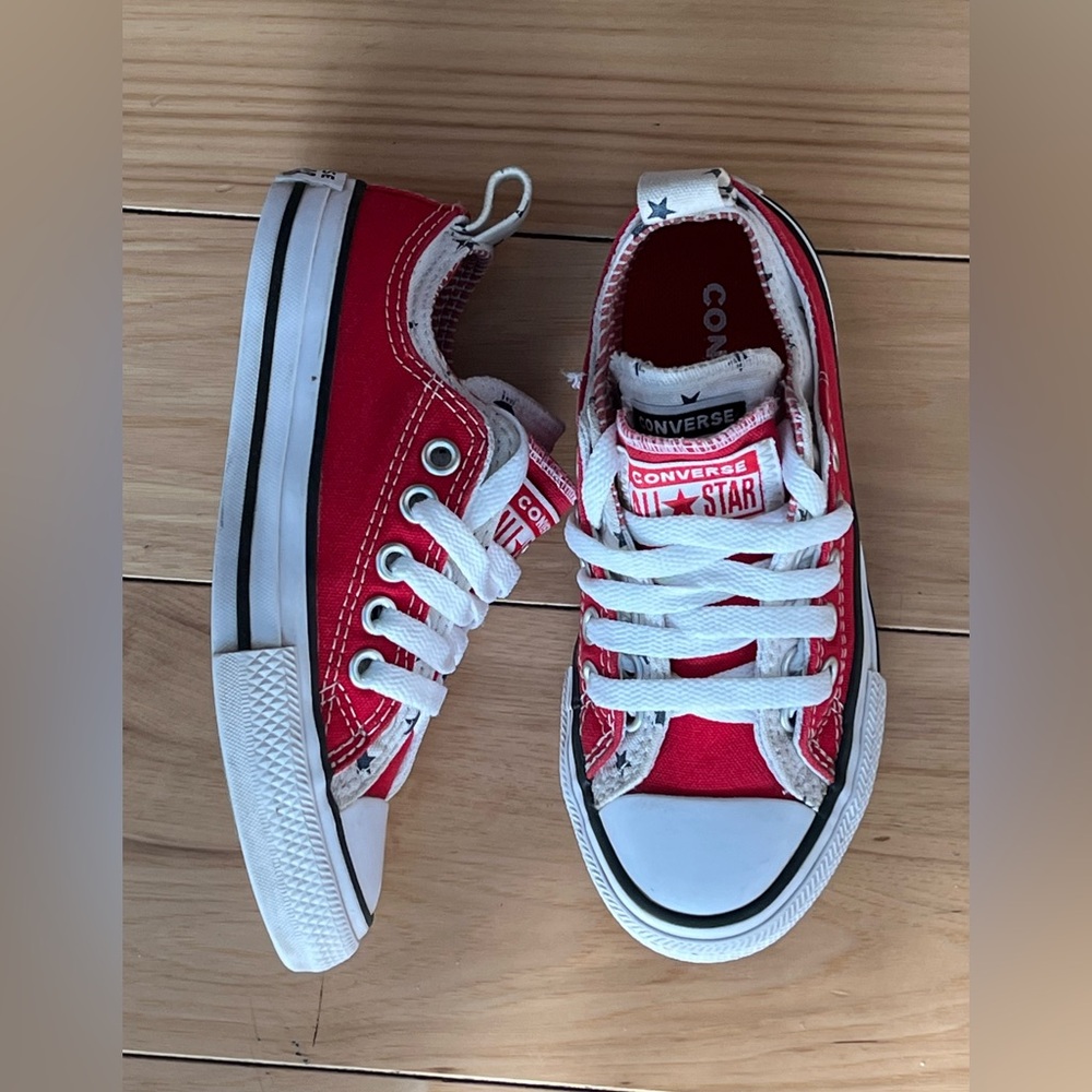 Converse Red and White Kids Sneakers - Picture 10 of 16